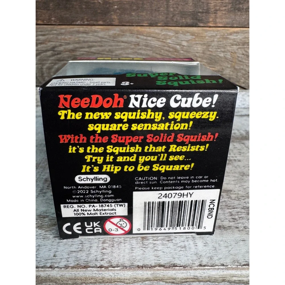Schylling NeeDoh Nice Cube VIRAL Blue Squishy Stress Toy Brand New In Box NIB
